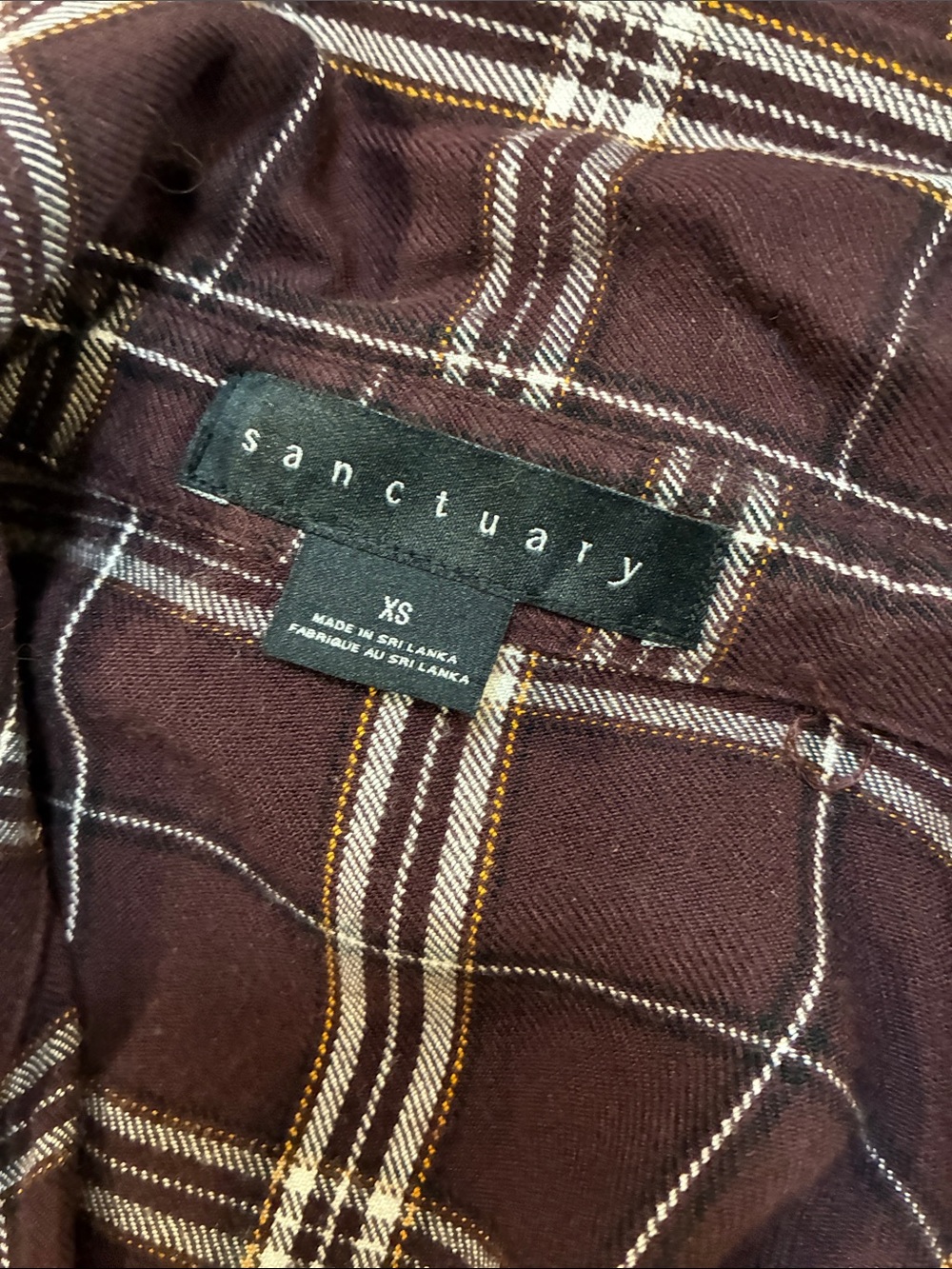 Sanctuary Plaid Button-Down Shirt - Size XS - Picture 4 of 8